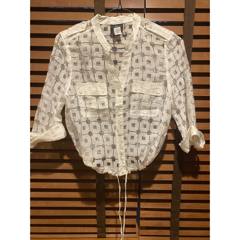 Lark Lane Sheer Drawstring Top